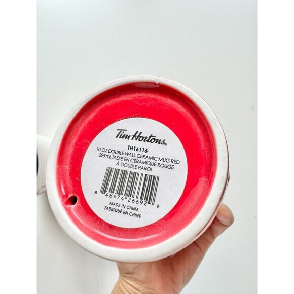 NIB TIM HORTONS x Shawn Mendes Ceramic Travel Mugs - Red/White - Picture 7 of 8